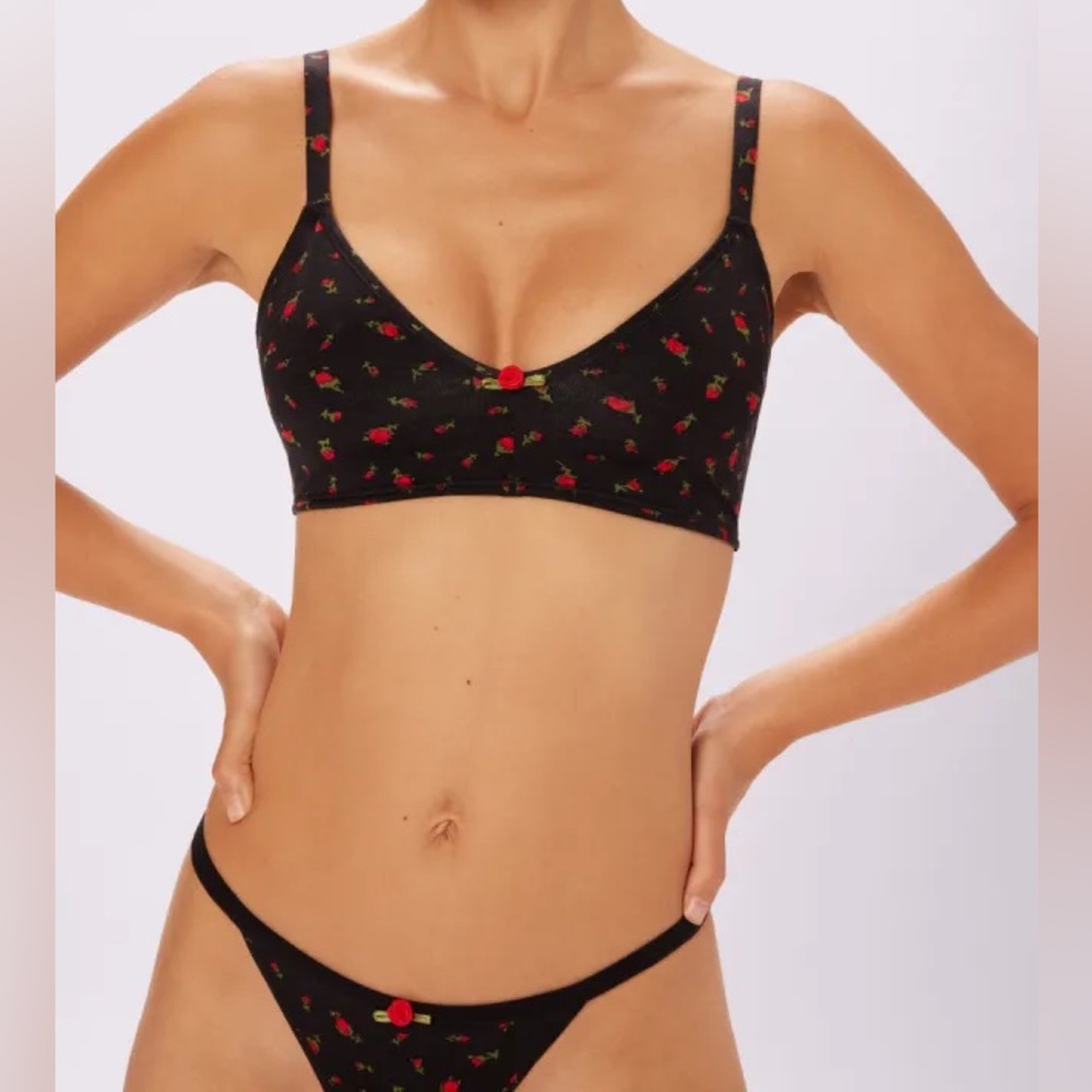 Betsey Johnson Vintage Rosette Bralette and Underwear Set